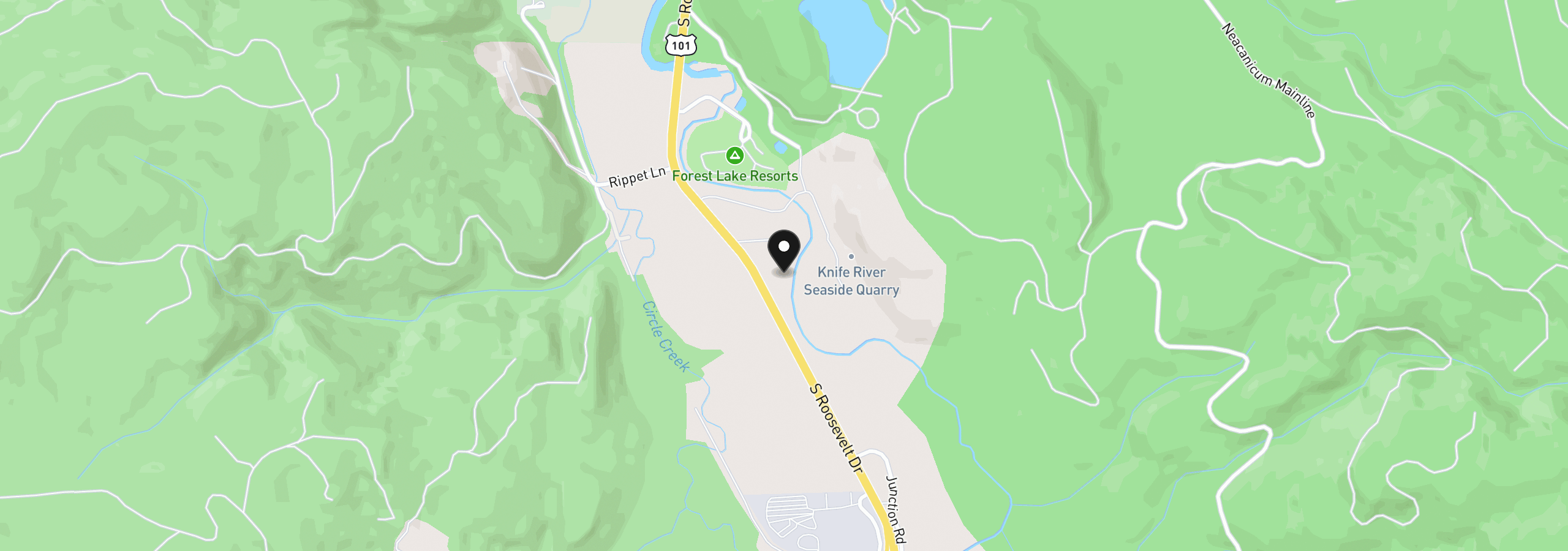 Map showing the location of 84949 Highway 101, Seaside, OR 97138