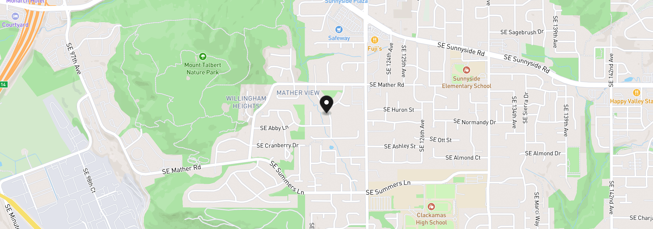 Map showing the location of 13755 SE 119th Dr, Clackamas, OR 97015