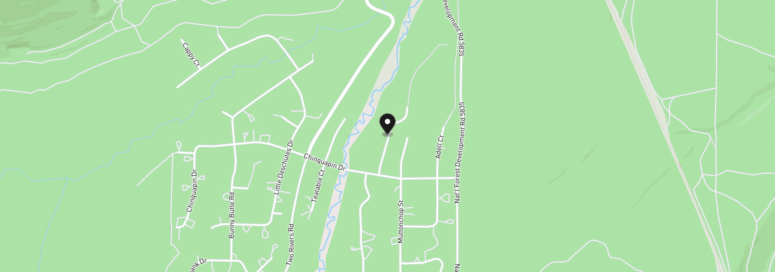 Map showing the location of 5 mowich St, Crescent Lake, OR 97733