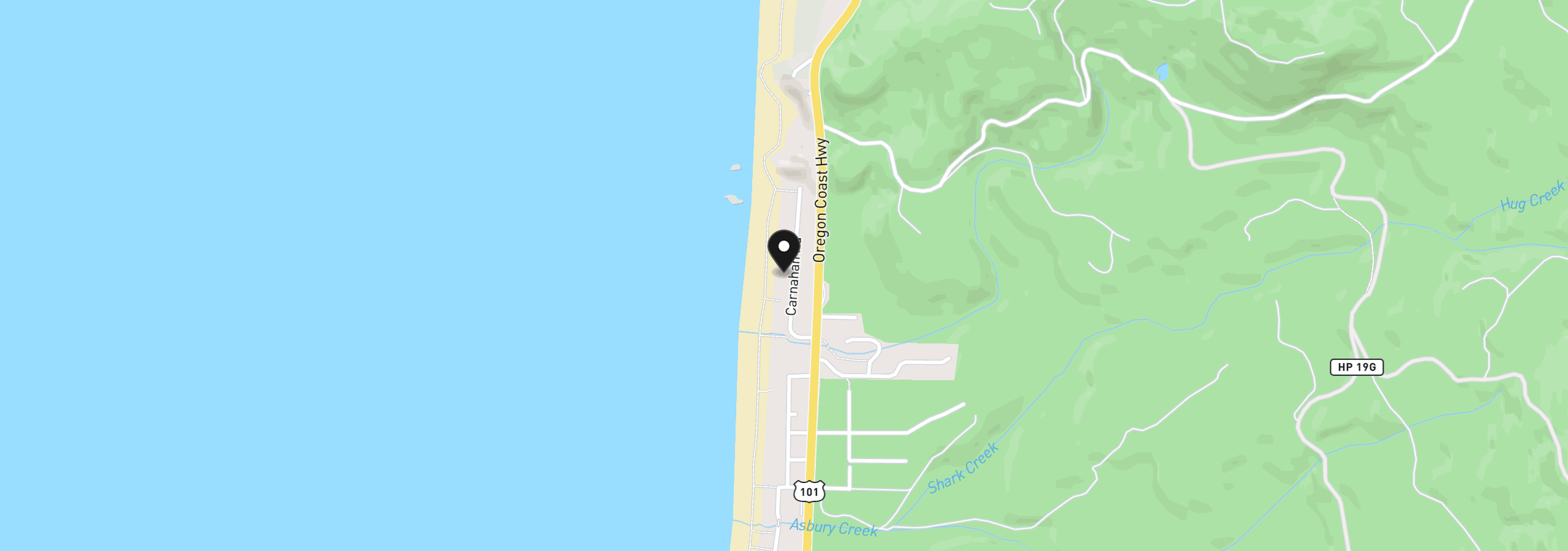 Map showing the location of 80444 Carnahan Rd, Arch Cape, OR 97102