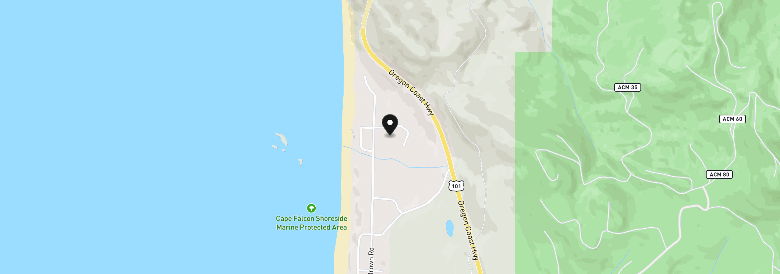 Map showing the location of 31912 Clatsop Ln, Arch Cape, OR 97102