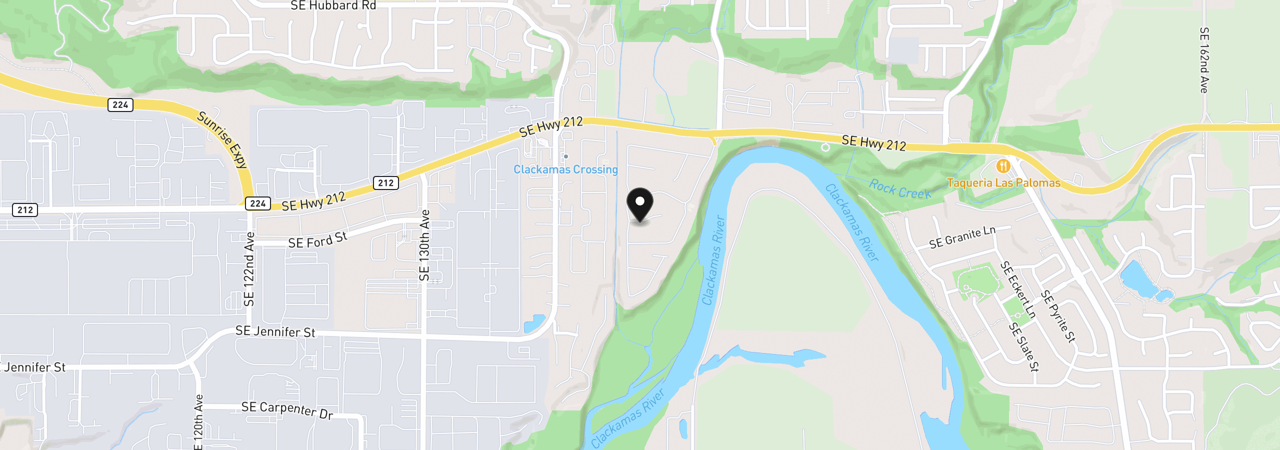 Map showing the location of 13900 SE Highway 212 159, Clackamas, OR 97015