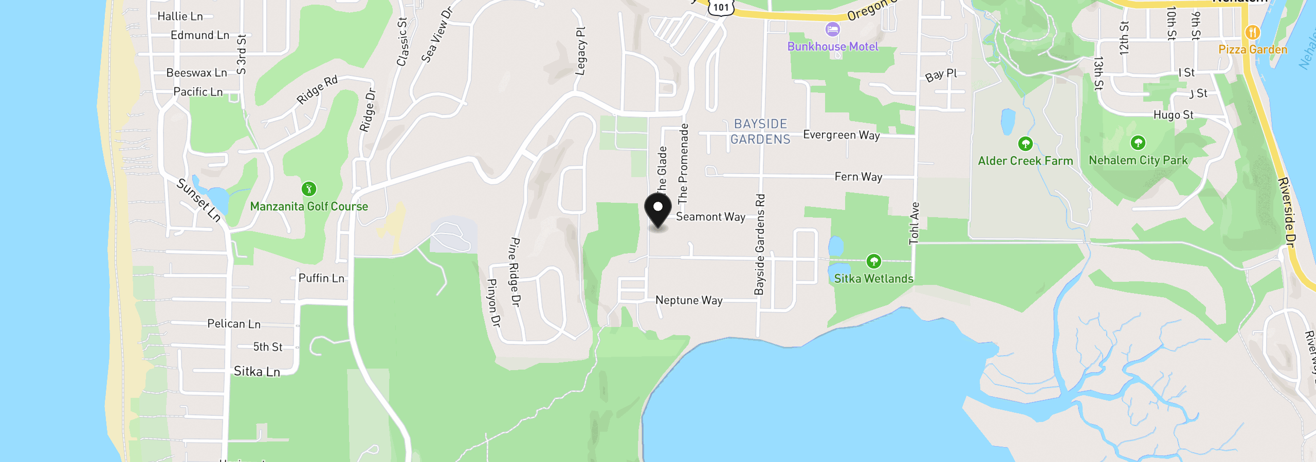 Map showing the location of Seamont Way P. 2, Nehalem, OR 97131