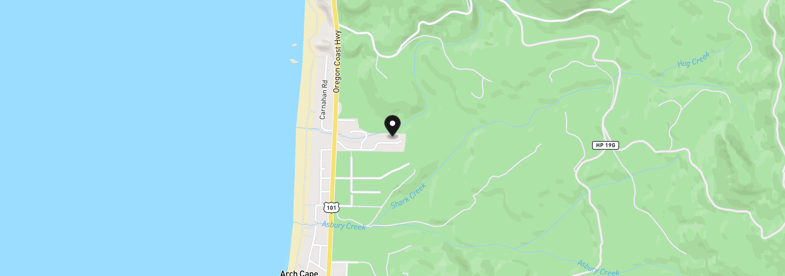 Map showing the location of 32103 Buena Vista Dr, Arch Cape, OR 97102