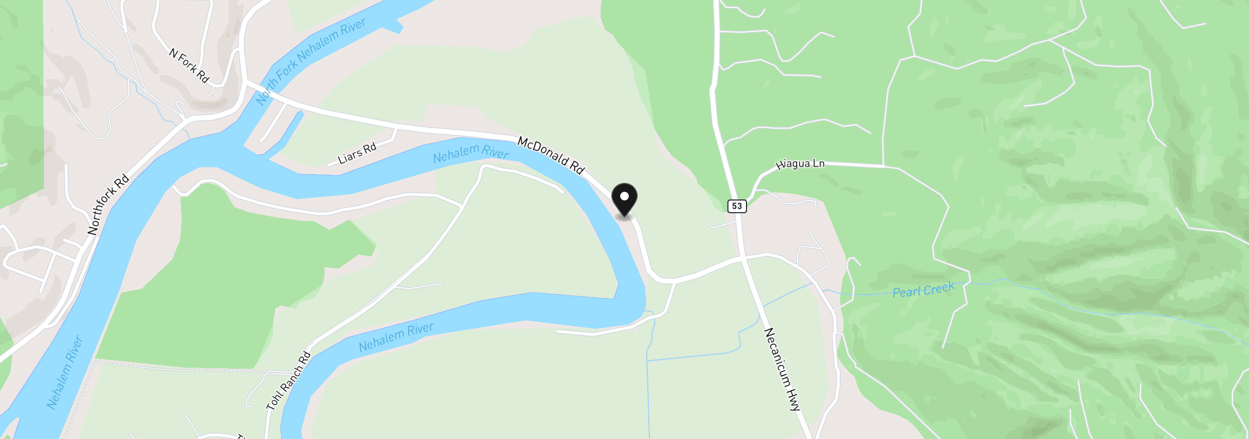 Map showing the location of 16325 Mc Donald Rd, Nehalem, OR 97131