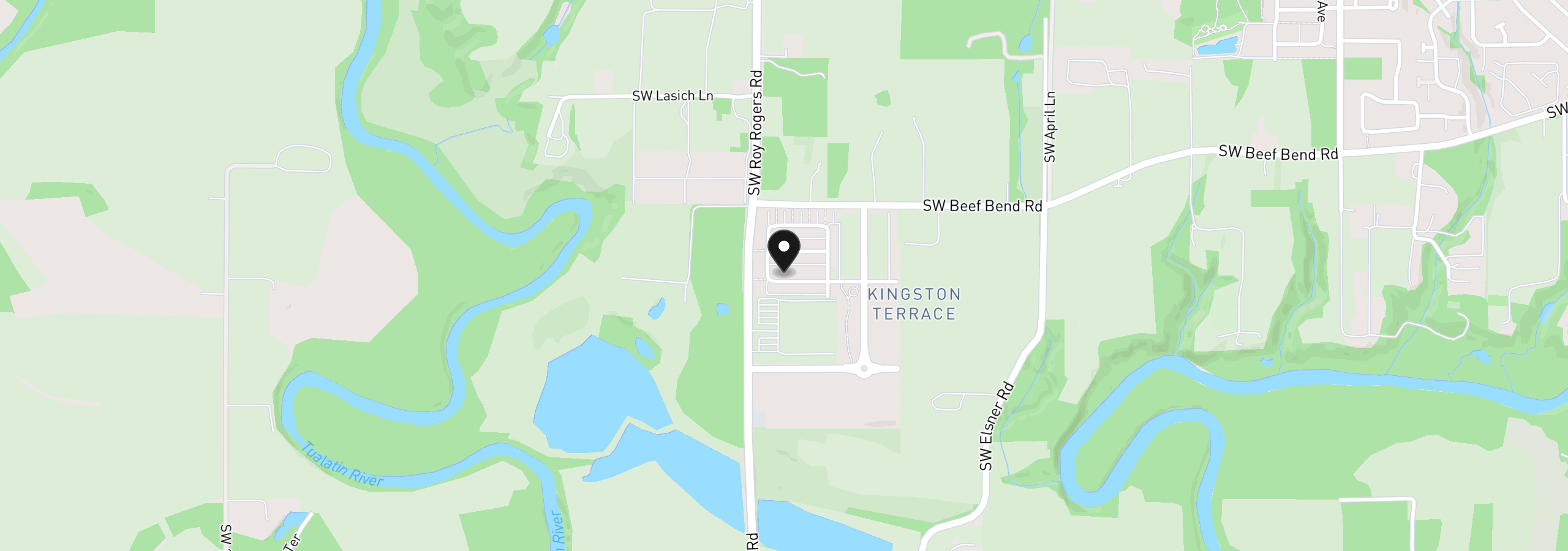 Map showing the location of 16889 SW Pomelo Dr, King City, OR 97140
