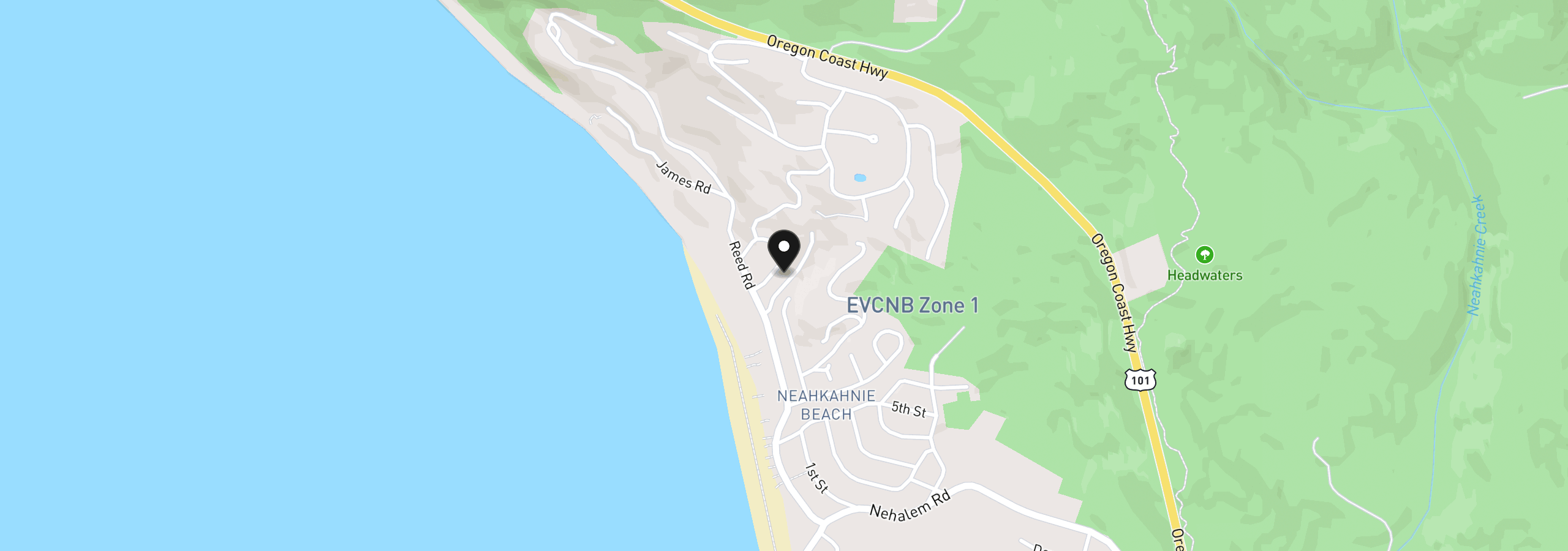Map showing the location of Kahnie Trail Loop 4, Manzanita, OR 97130