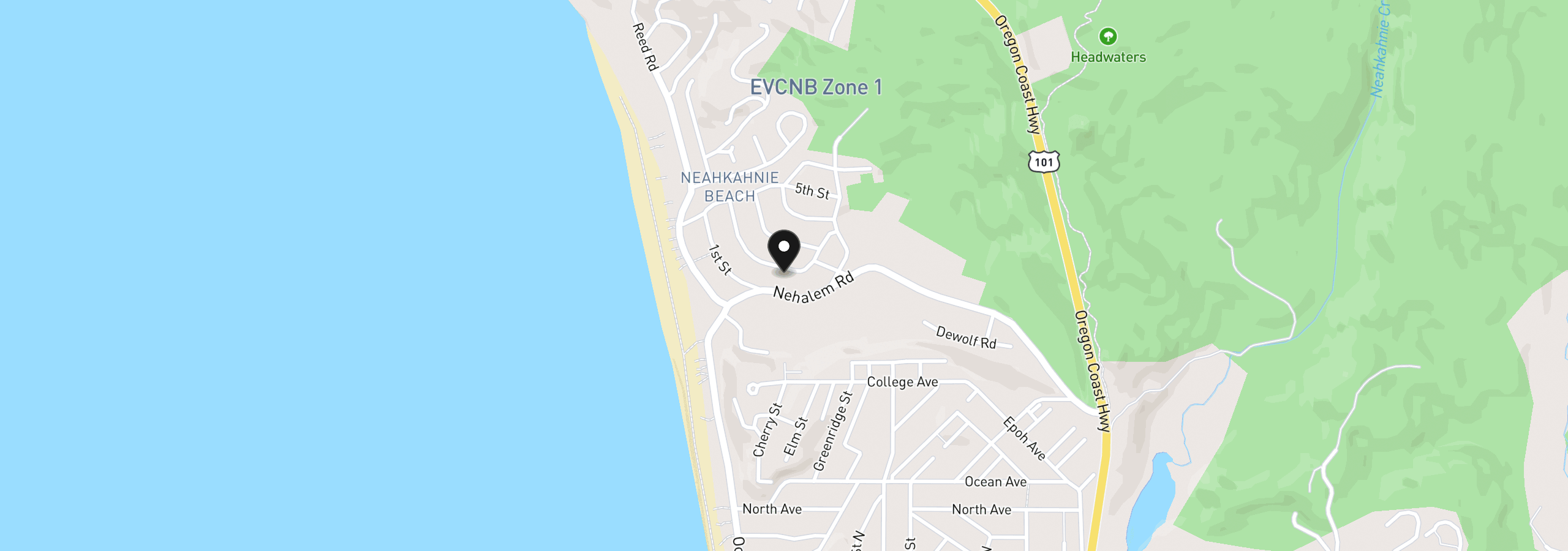 Map showing the location of 37270 Second St, Manzanita, OR 97130