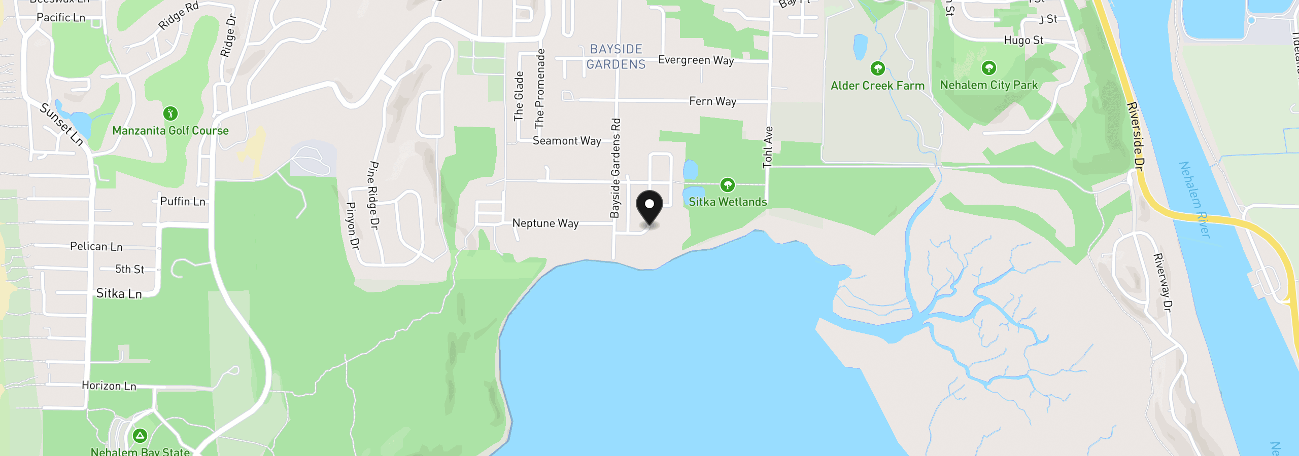 Map showing the location of Pintail 40, Nehalem, OR 97131