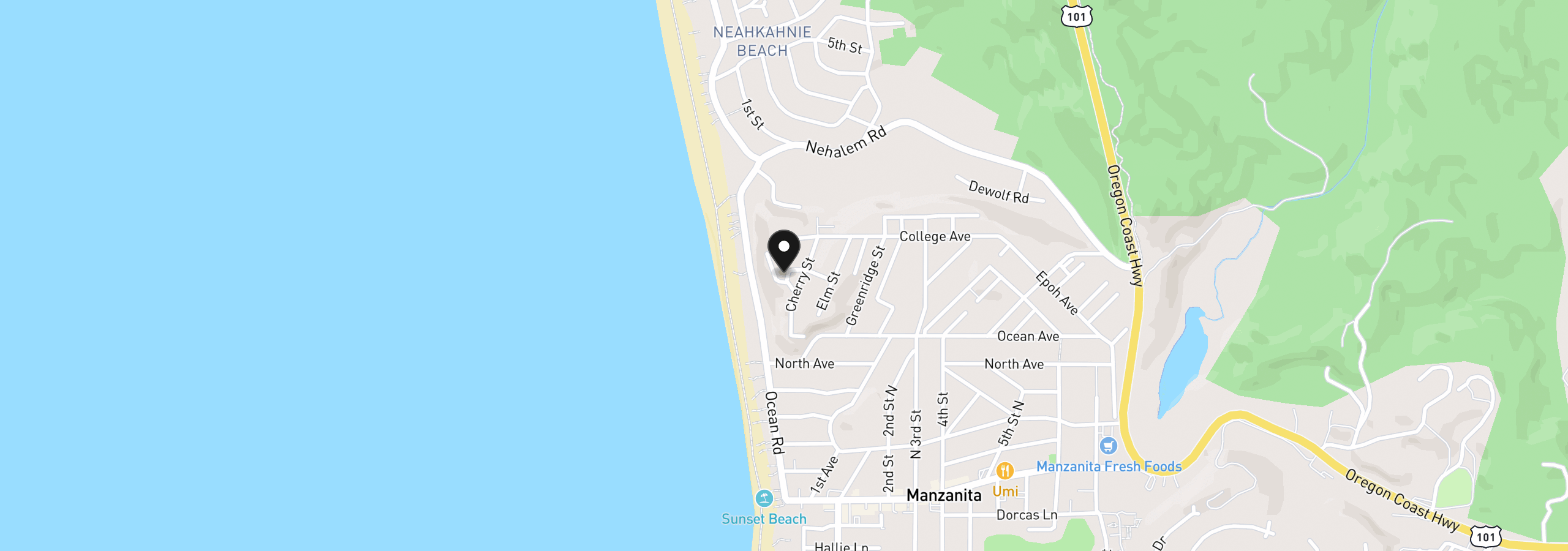 Map showing the location of 818 Cherry Cir, Manzanita, OR 97130