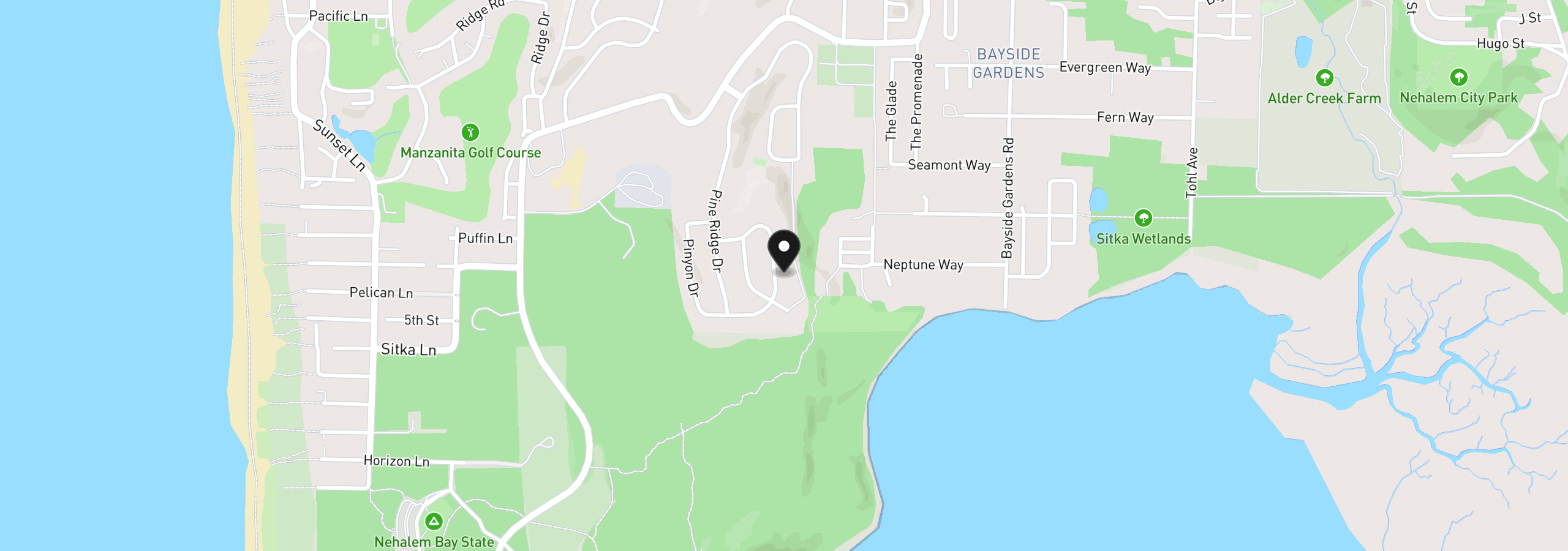 Map showing the location of 34675 Lodgepole Dr, Manzanita, OR 97130