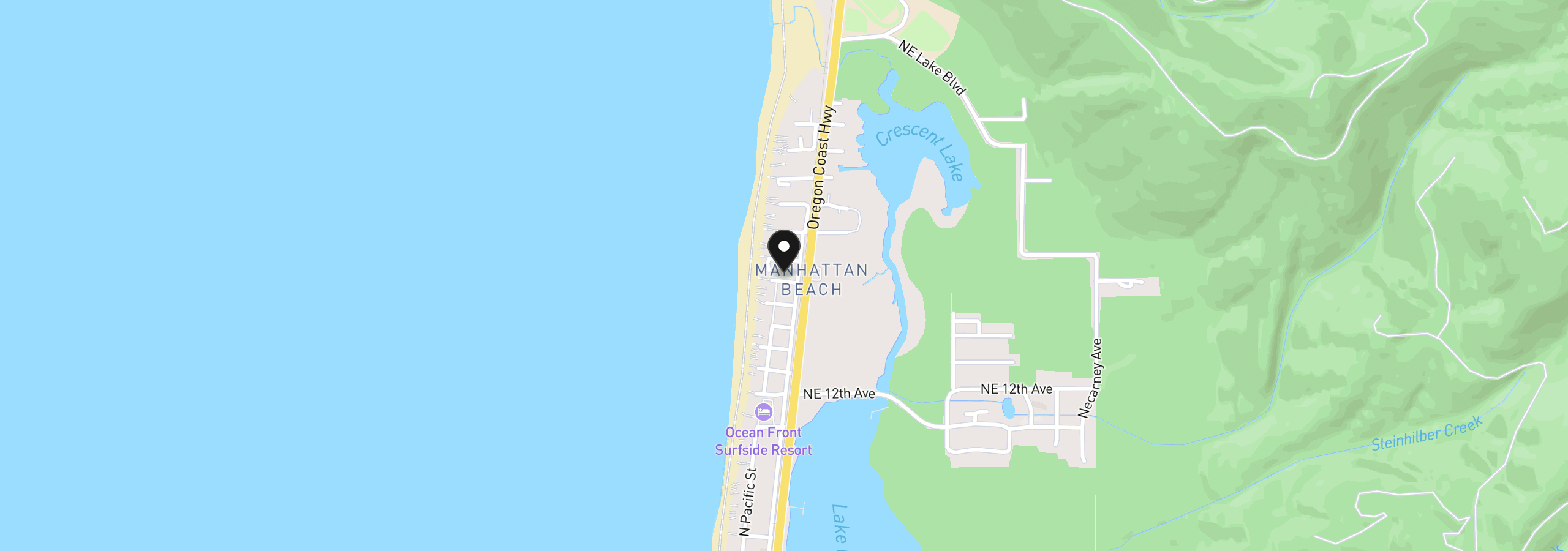 Map showing the location of 131 NW 17th Ave, Rockaway Beach, OR 97136
