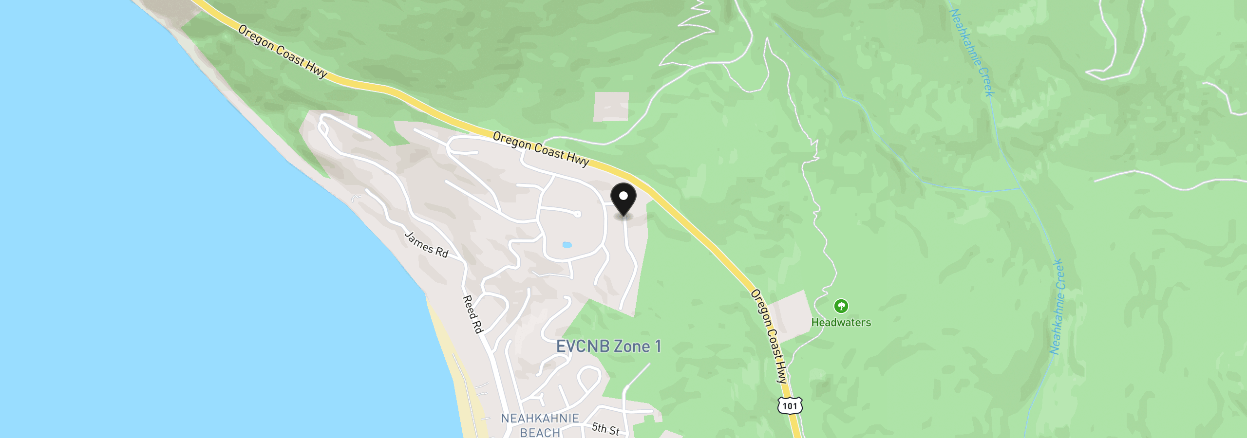 Map showing the location of Braeridge Dr 35, Manzanita, OR 97130