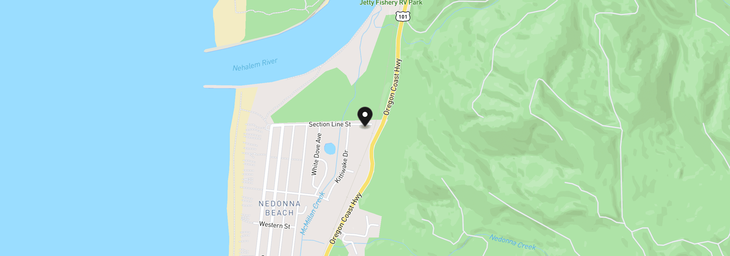 Map showing the location of 9669 Section Line St, Rockaway Beach, OR 97136