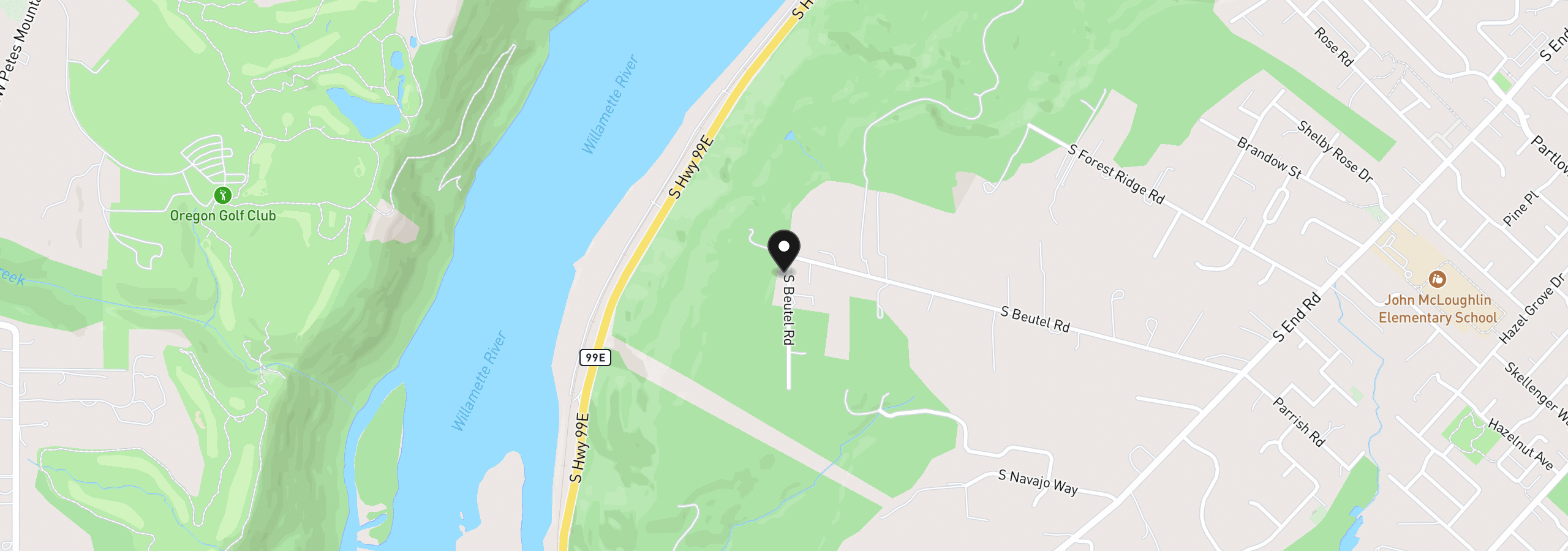 Map showing the location of 19311 Beutel Rd, Oregon City, OR 97045