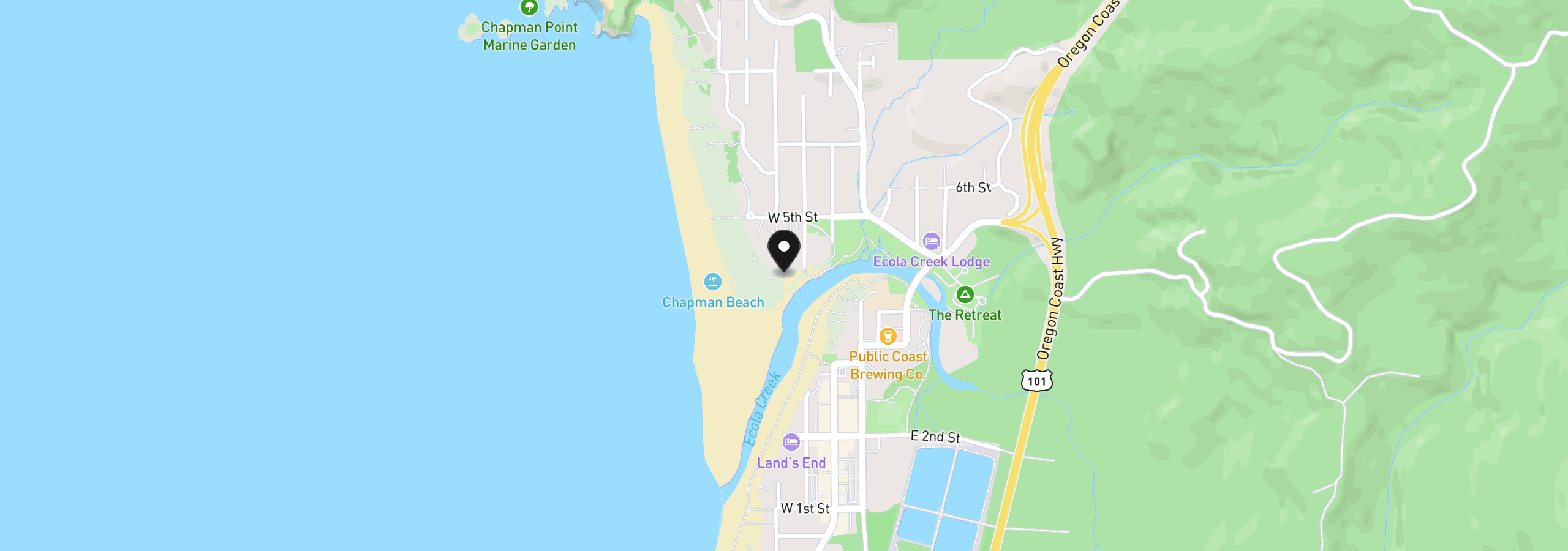 Map showing the location of 552 Breakers Point Condo 552, Cannon Beach, OR 97110