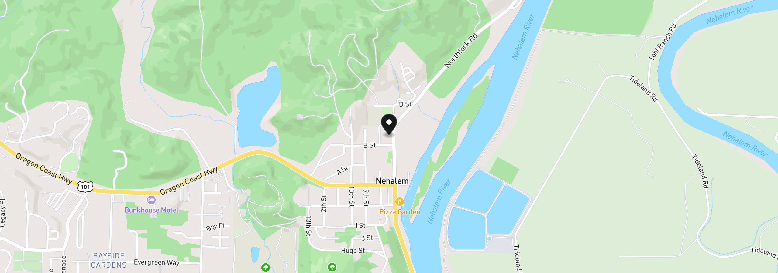 Map showing the location of 36280 7th St, Nehalem, OR 97131