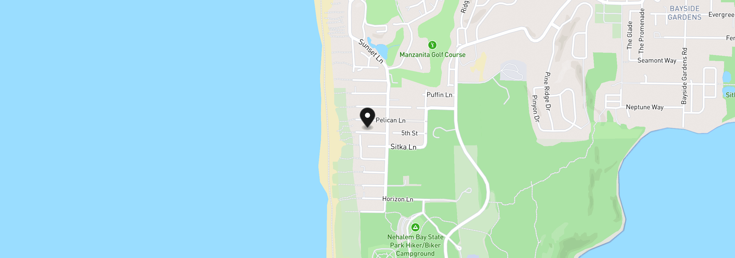 Map showing the location of 8880 Windward Ln, Manzanita, OR 97130