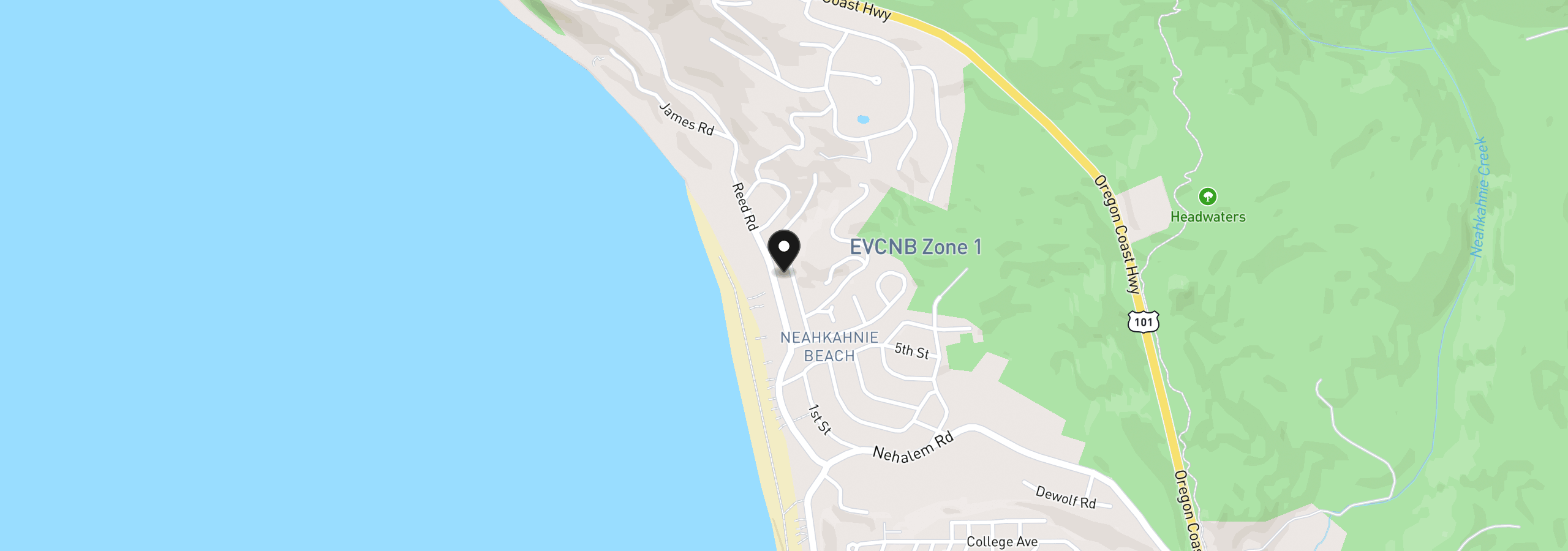 Map showing the location of 37850 Treasure Hunters Ln, Manzanita, OR 97130
