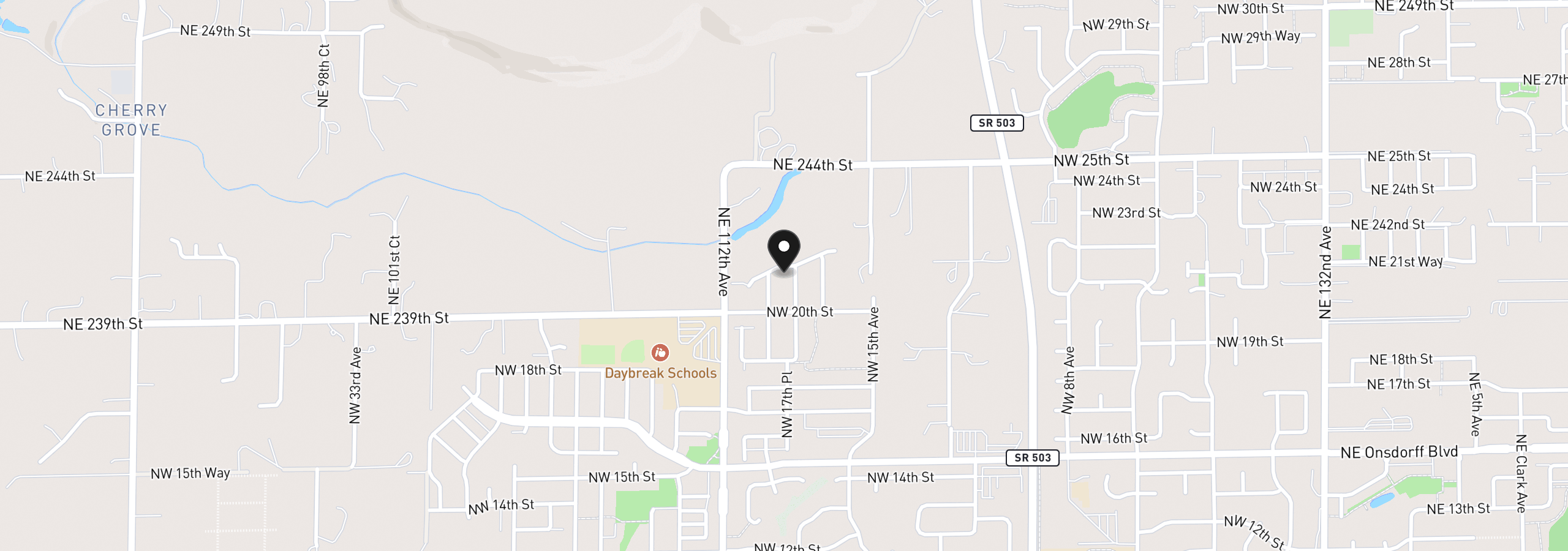Map showing the location of 1705 NW 21st Way, Battle Ground, Wa 98604