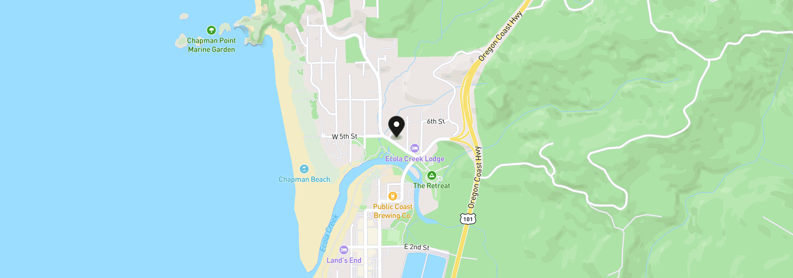 Map showing the location of 547 Antler Rd, Cannon Beach, OR 97110