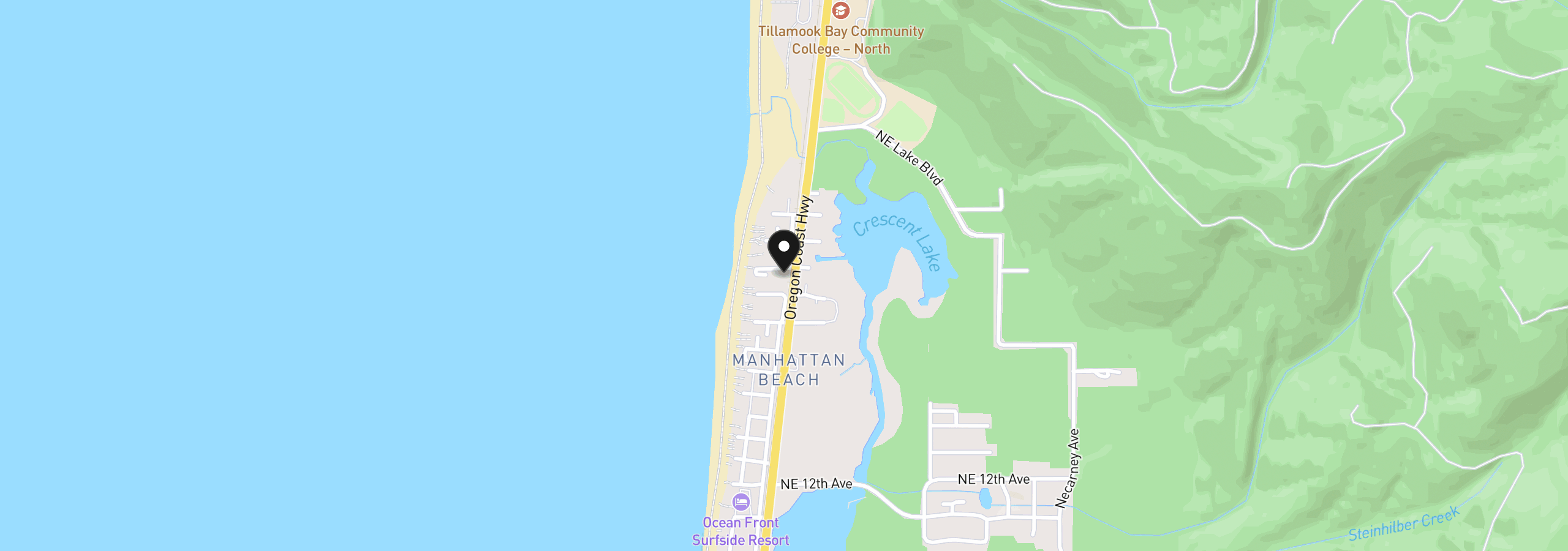 Map showing the location of 110 NW 21st Ave, Rockaway Beach, OR 97136