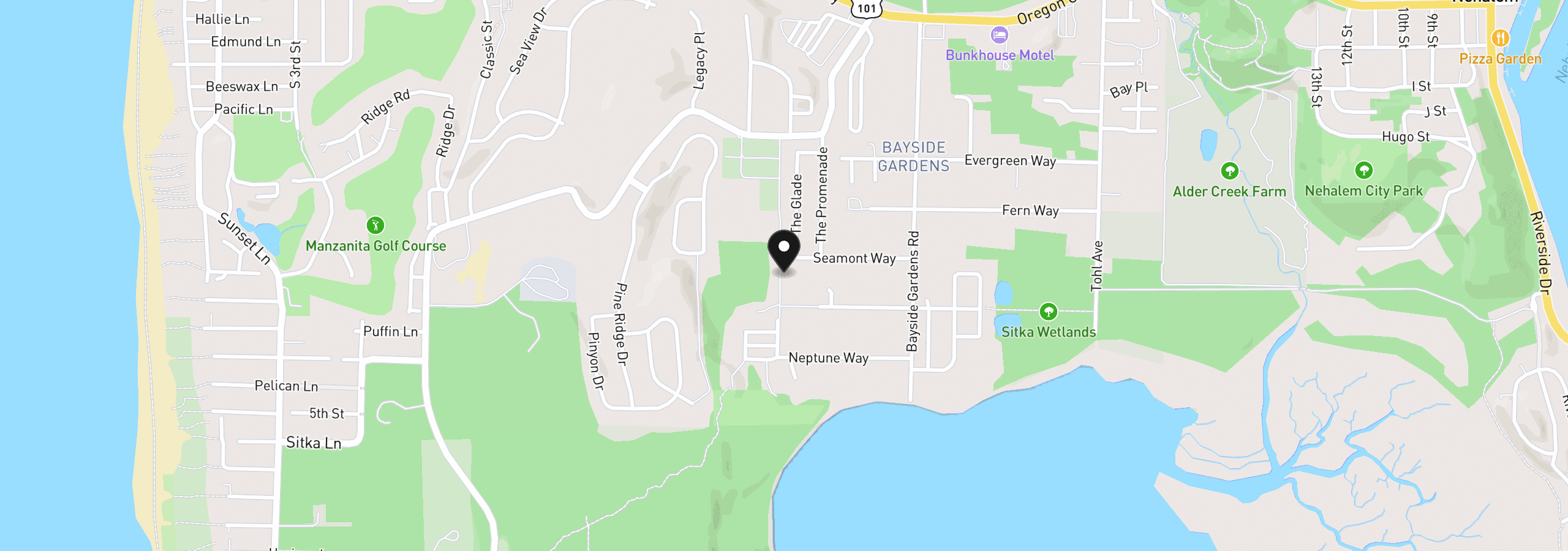 Map showing the location of Seamont P. 1, Nehalem, OR 97131