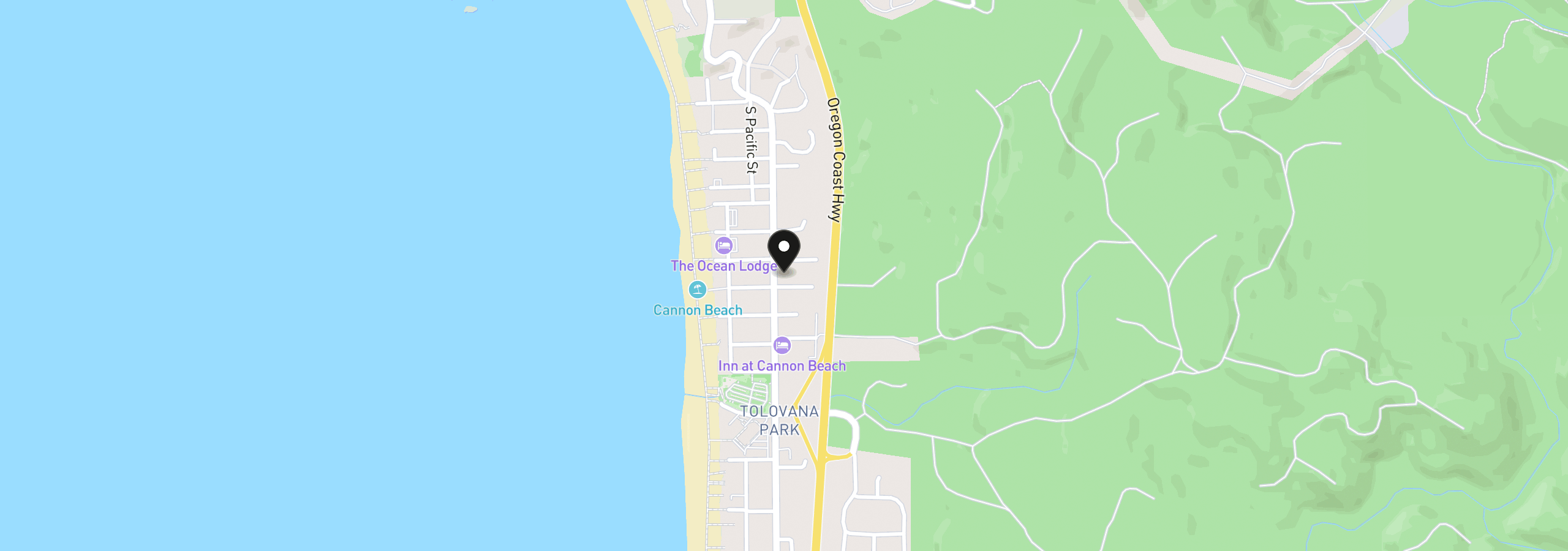 Map showing the location of 2963 S Hemlock St, Cannon Beach, OR 97110