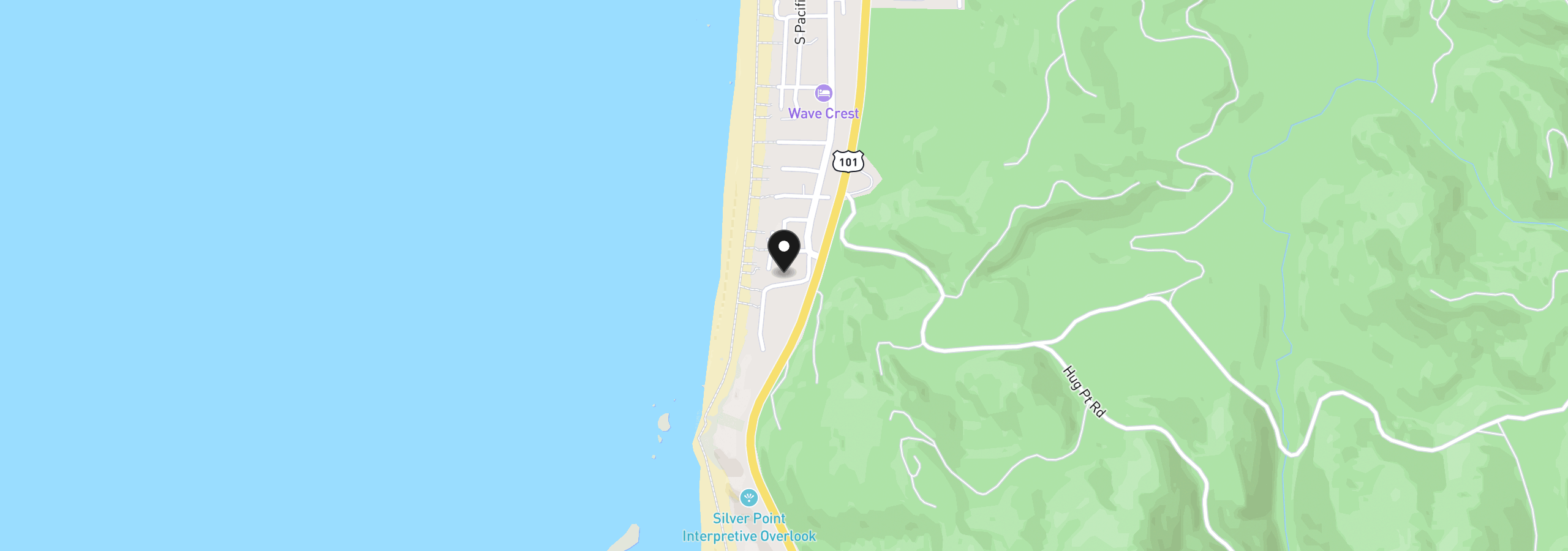 Map showing the location of 164 Maher St, Cannon Beach, OR 97110