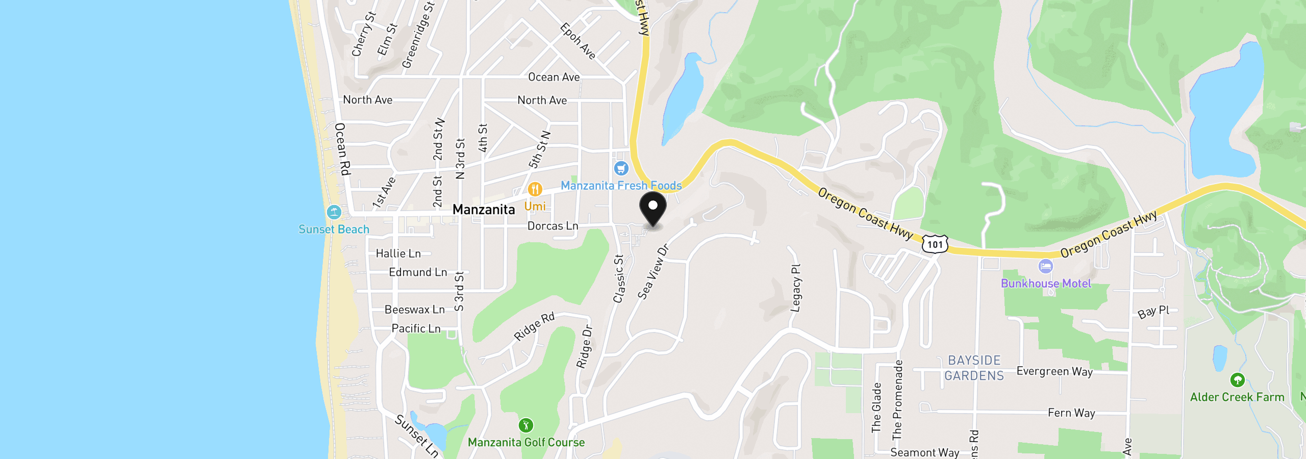 Map showing the location of 776 Dorcas Ln, Manzanita, OR 97130