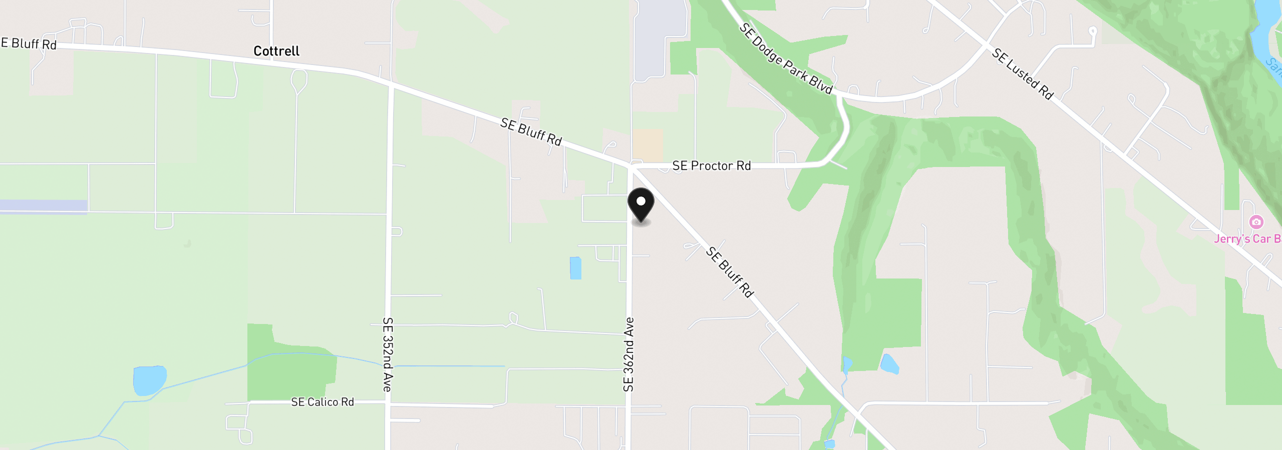 Map showing the location of 9720 SE 362nd Ave, Boring, OR 97009
