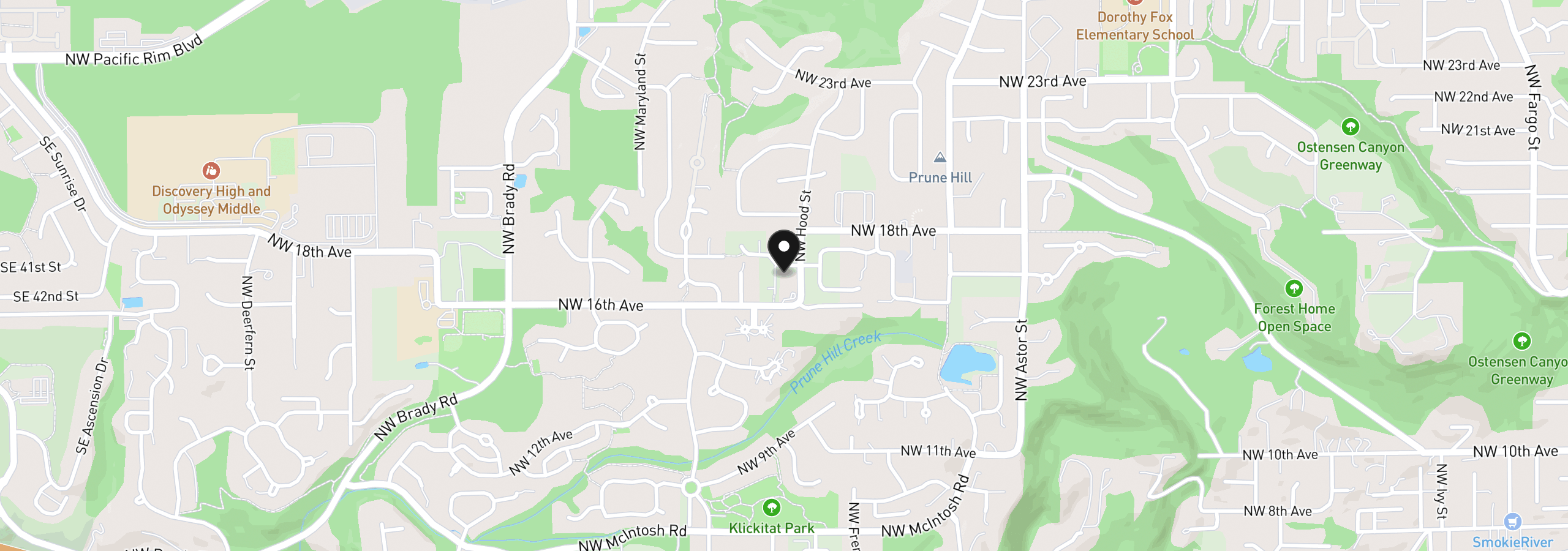 Map showing the location of 3275 NW 17th Ave, Camas, Wa 98607