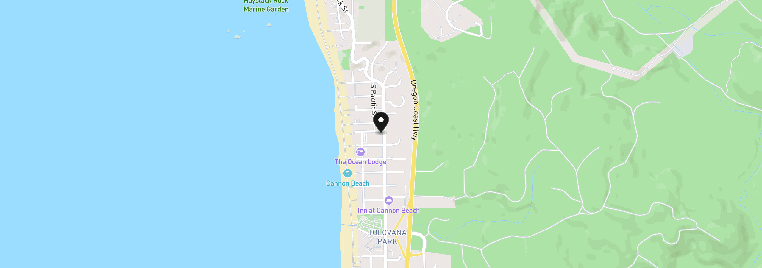 Map showing the location of 2716 S Hemlock St, Cannon Beach, OR 97110