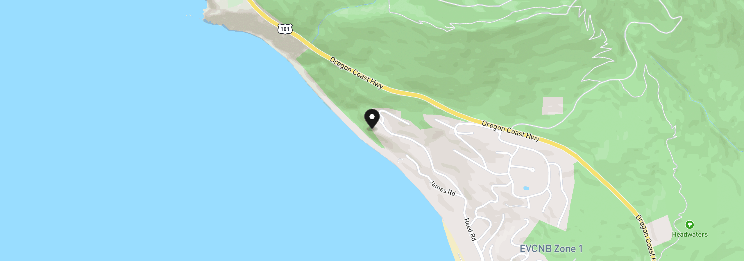 Map showing the location of 38640 Beulah Reed Rd, Manzanita, OR 97130