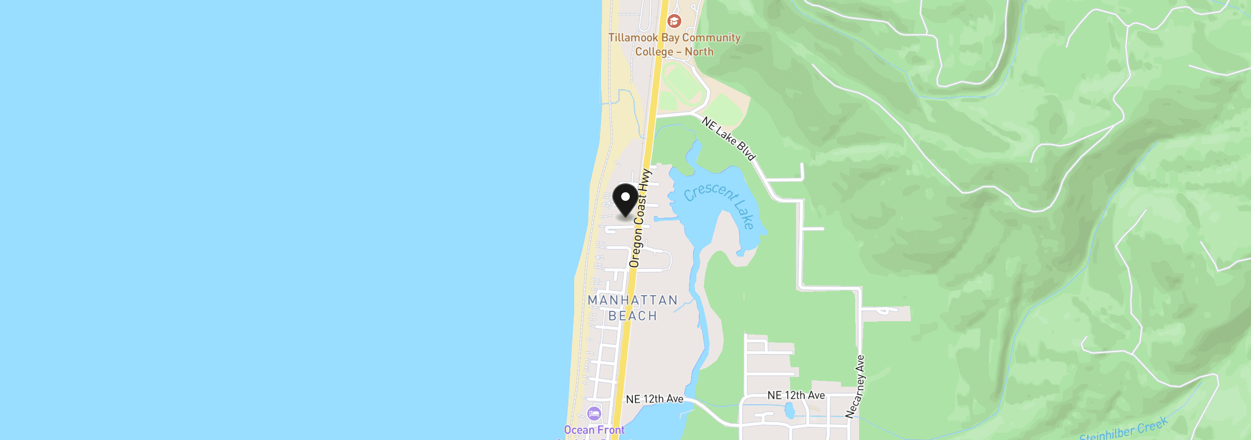 Map showing the location of 111 NW 21st Ave, Rockaway Beach, OR 97136