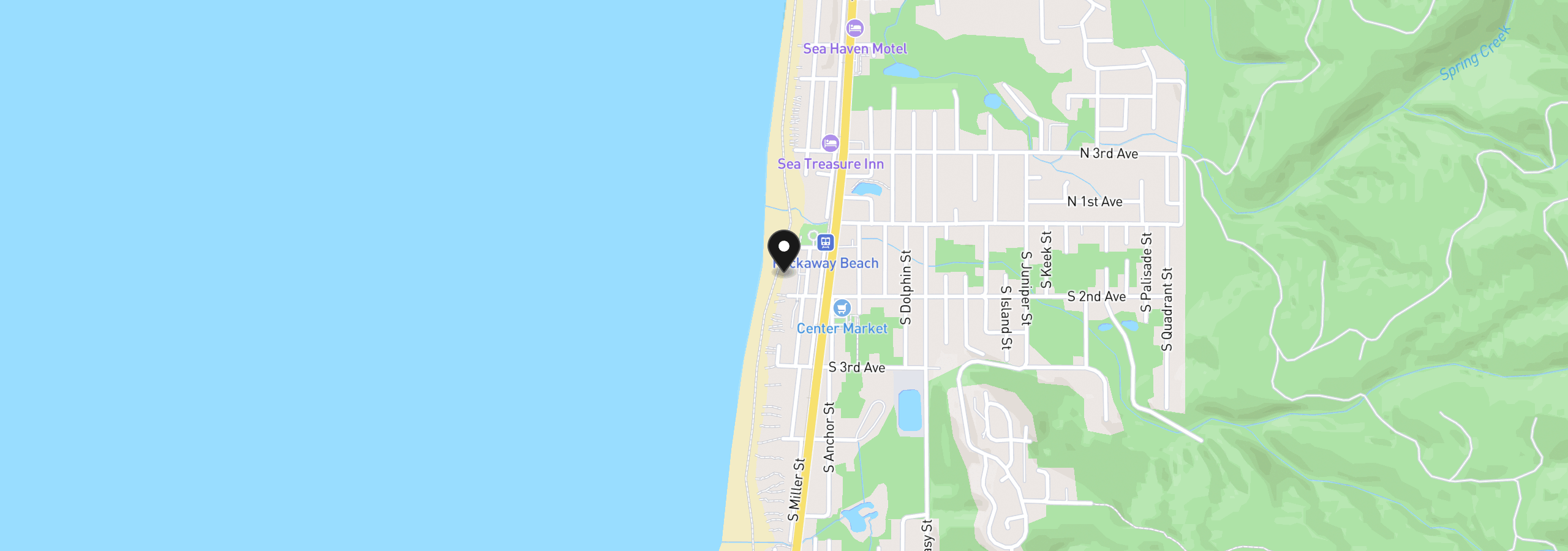 Map showing the location of 137 S Pacific St 16, Rockaway Beach, OR 97136