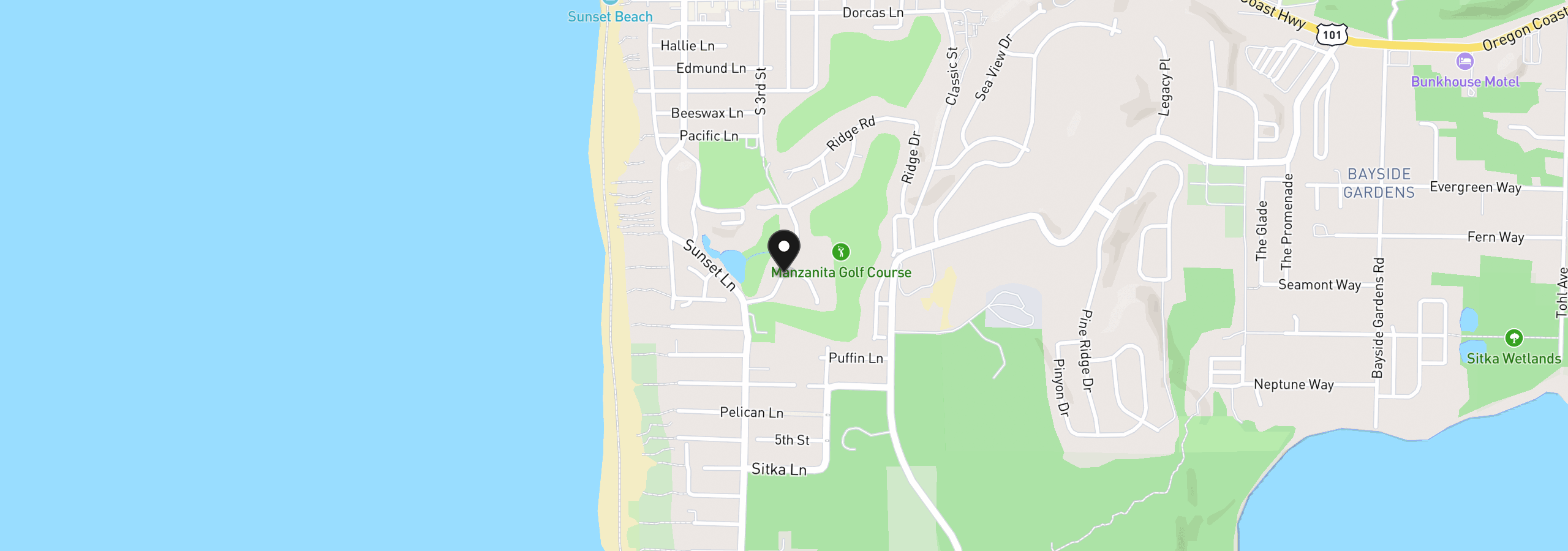 Map showing the location of 910 Lakeview Dr 5100, Manzanita, OR 97130