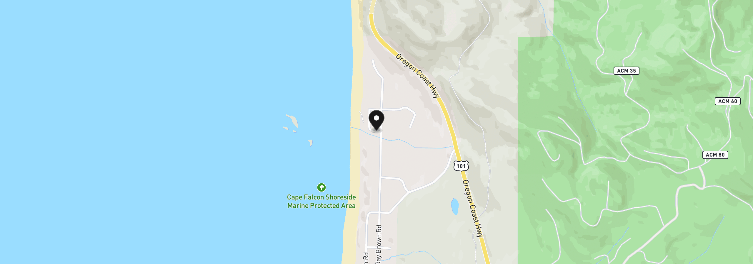 Map showing the location of Ray Brown, Arch Cape, OR 97102