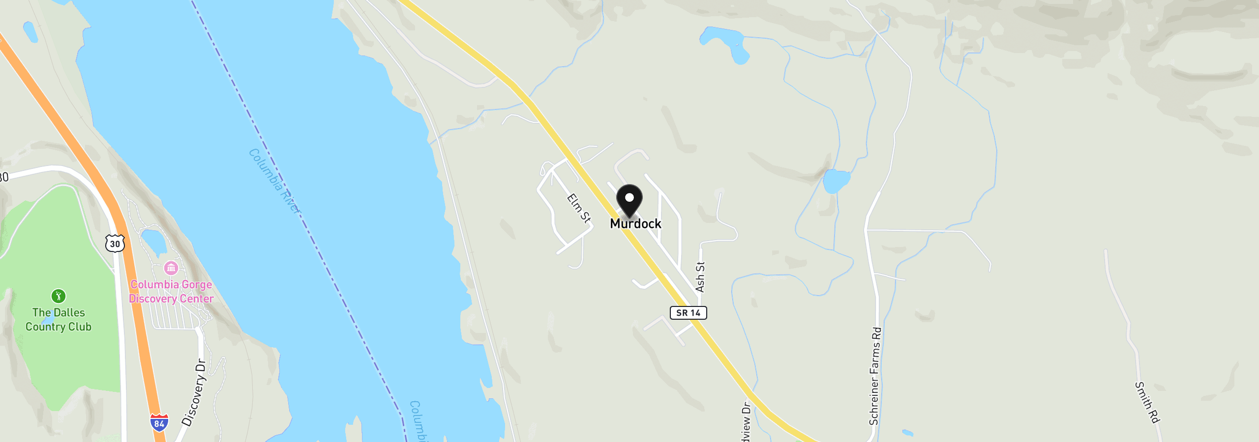 Map showing the location of 320 Klickitat Ave, Lyle, Wa 98635