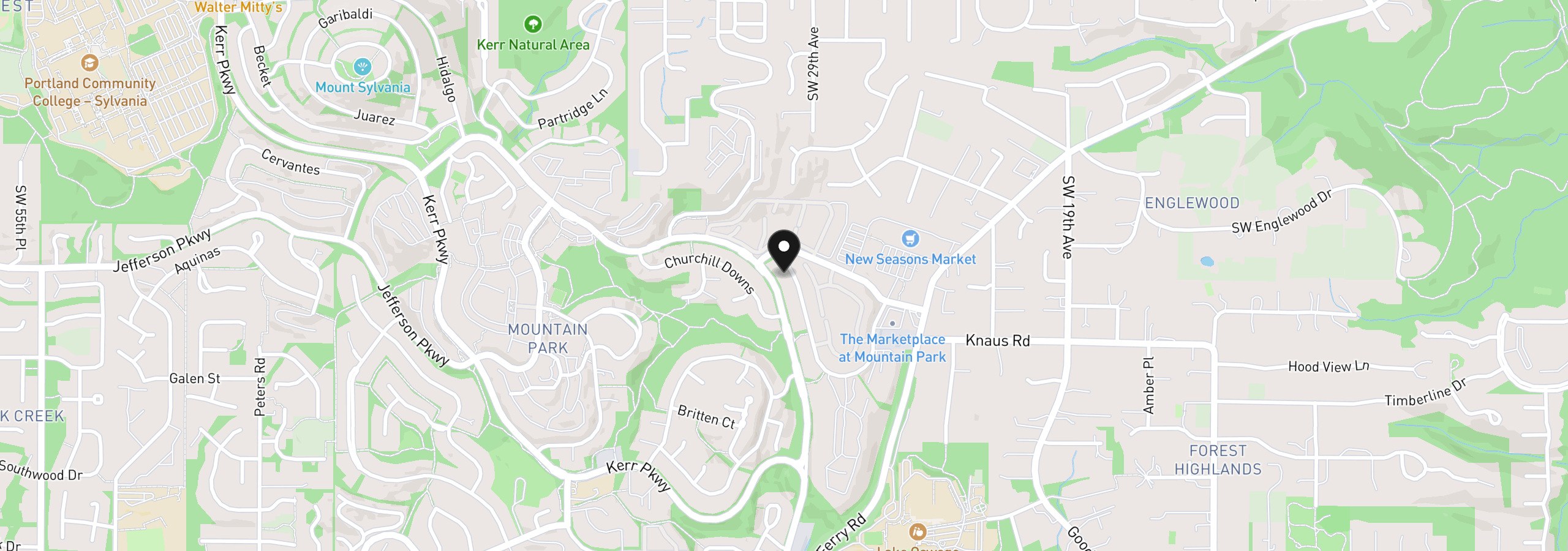 Map showing the location of 242 Greenridge Dr, Lake Oswego, OR 97035