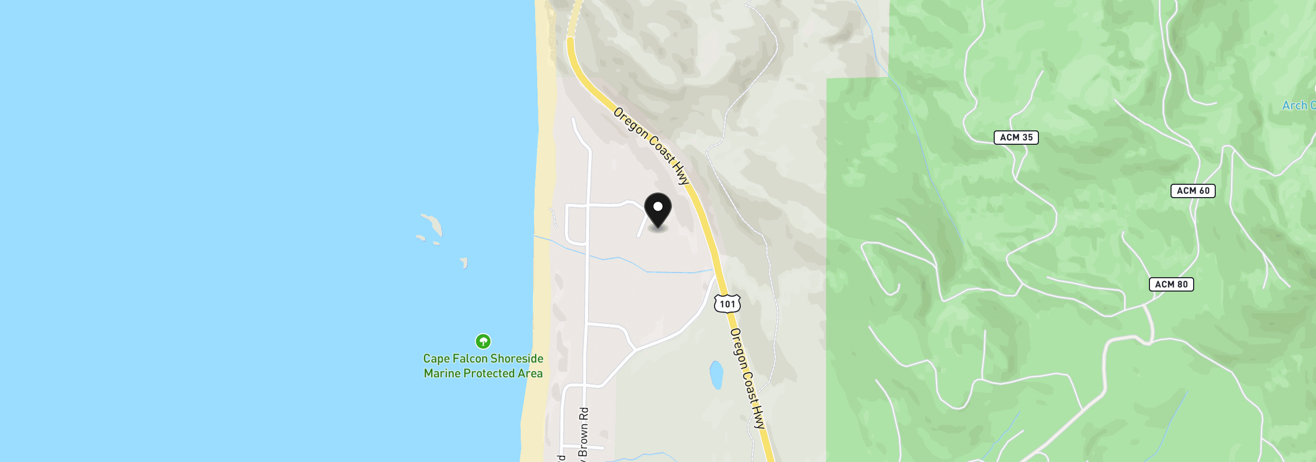 Map showing the location of 31971 Clatsop Ln, Arch Cape, OR 97102