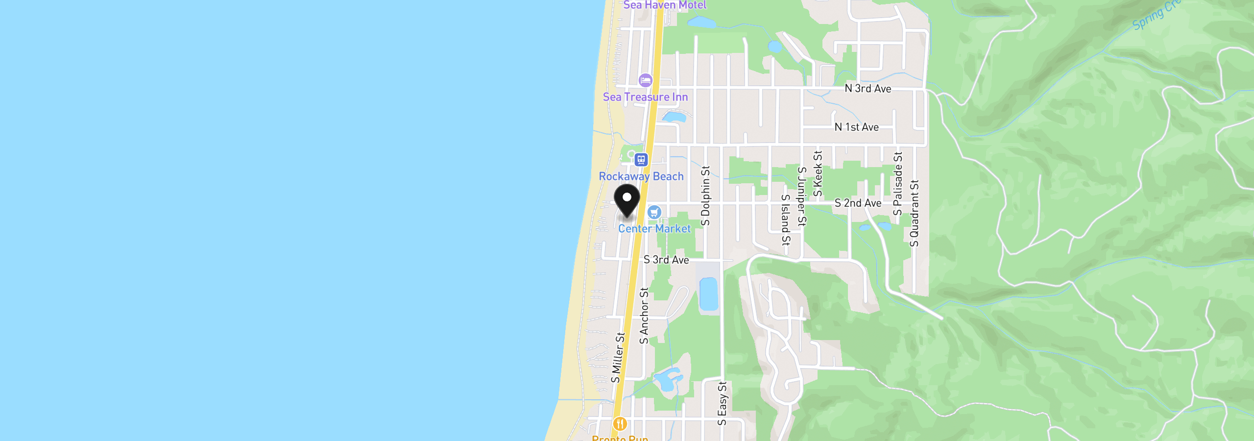 Map showing the location of 226 S Pacific St, Rockaway Beach, OR 97136