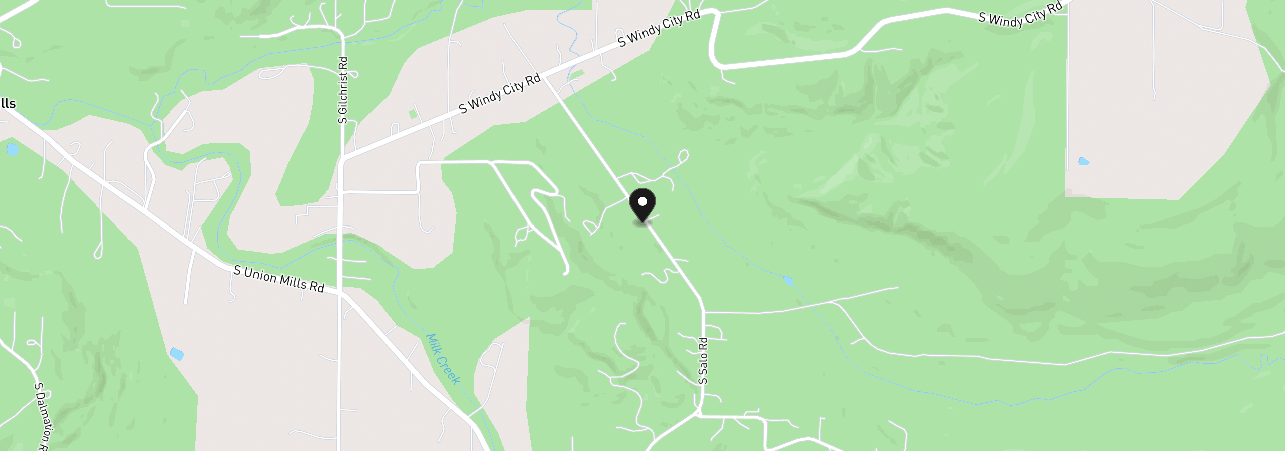 Map showing the location of 28381 S Salo Rd, Mulino, OR 97042