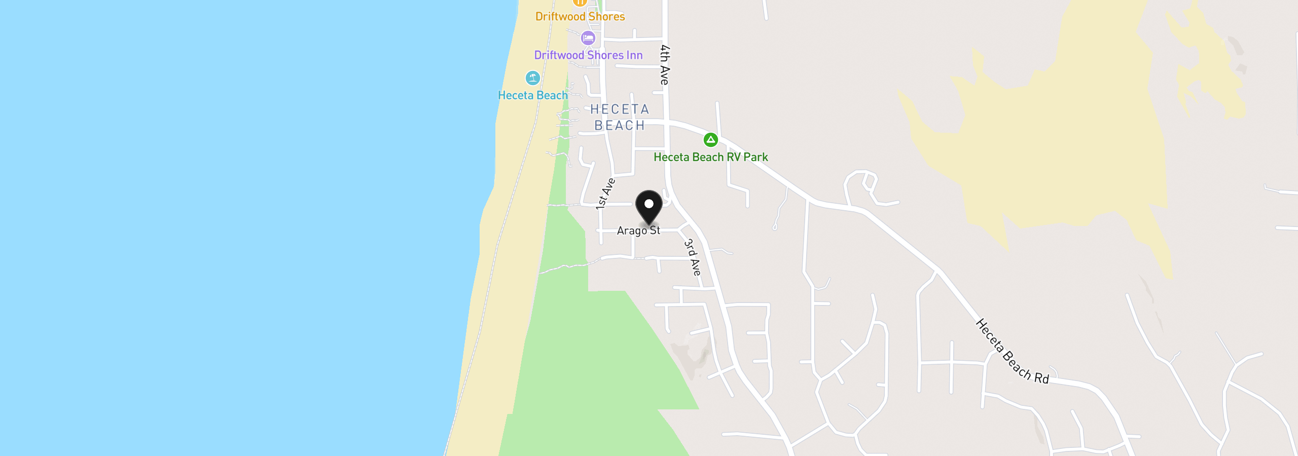 Map showing the location of Arago St 2902, Florence, OR 97439