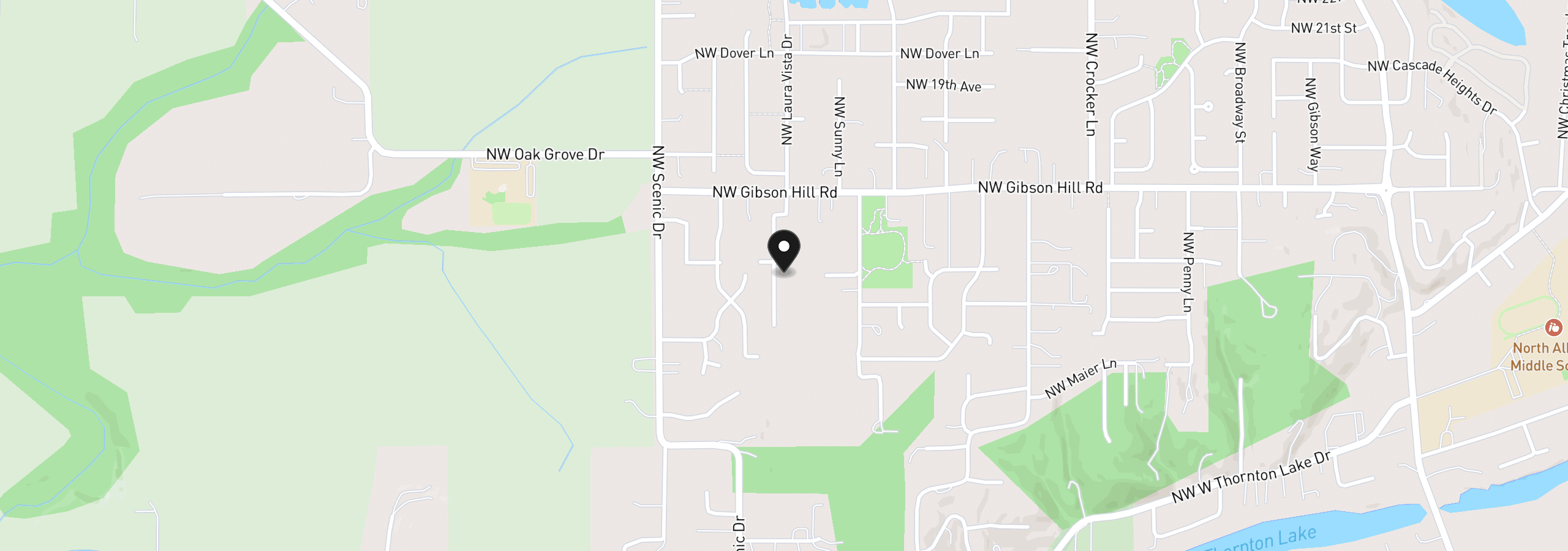 Map showing the location of 1481 Laura Vista Dr NW, Albany, OR 97321