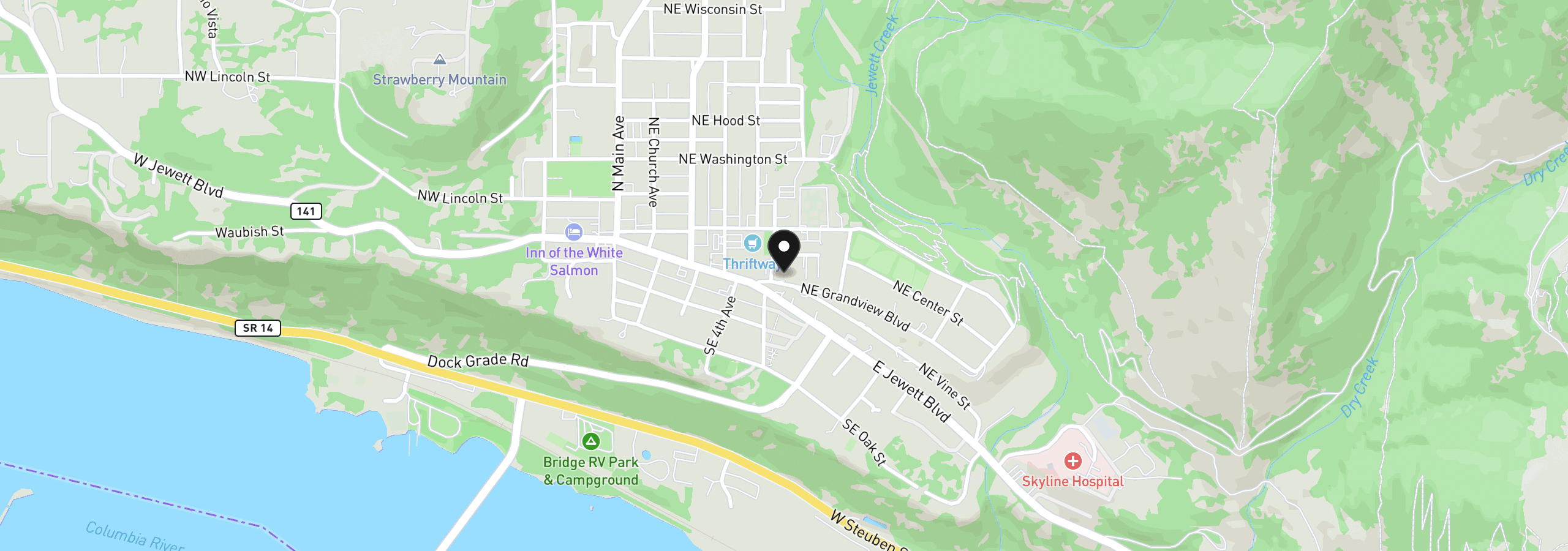 Map showing the location of 514 NE Grandview Blvd, White Salmon, Wa 98672