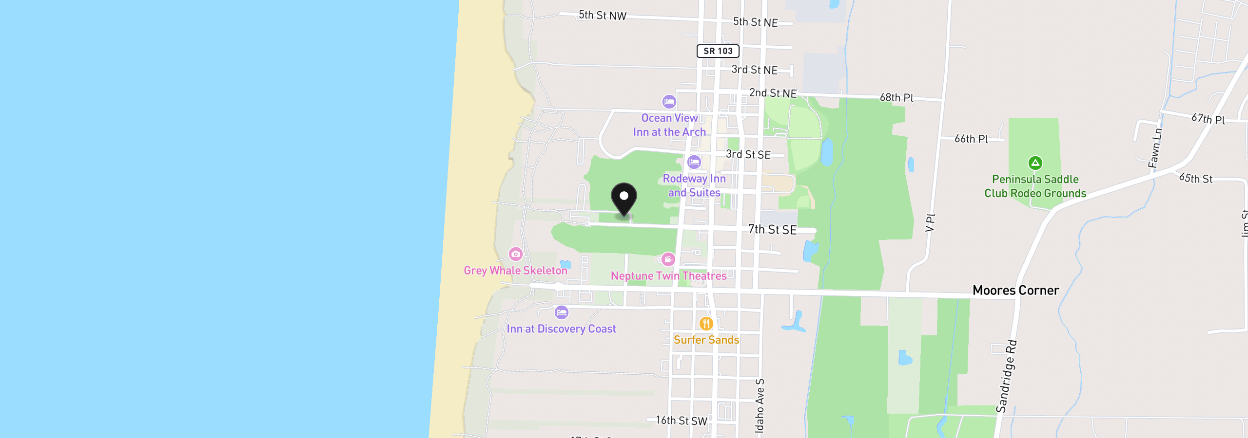 Map showing the location of 0 7th St SW 6, Long Beach, Wa 98631