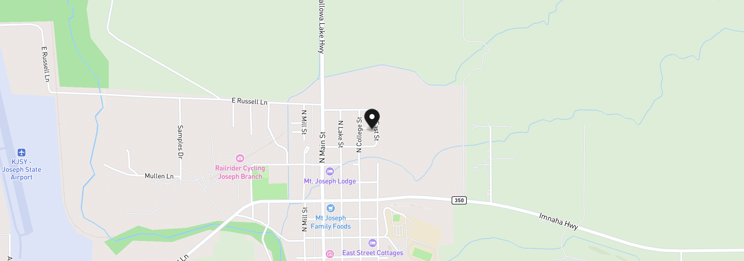 Map showing the location of 302 E Poplar, Joseph, OR 97846