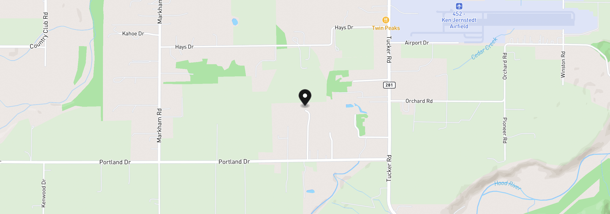 Map showing the location of 1810 Carter Rd, Hood River, OR 97031