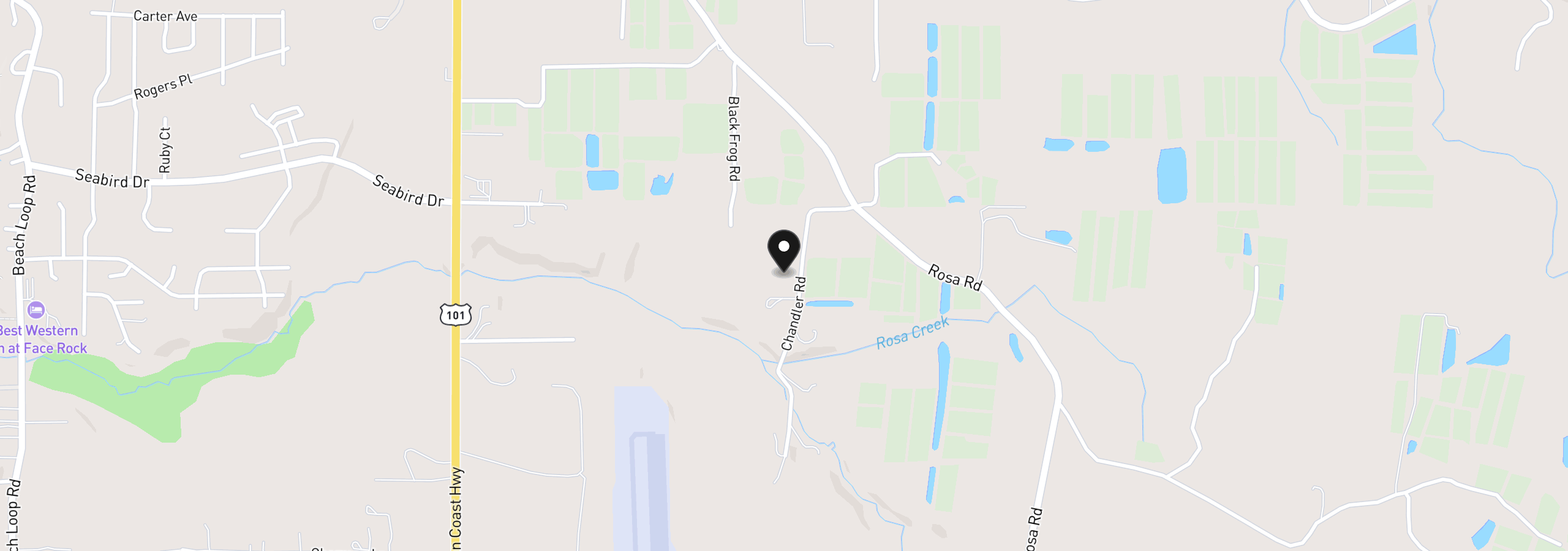 Map showing the location of 54404 Chandler Rd, Bandon, OR 97411
